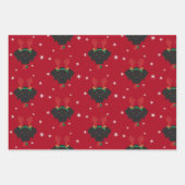 クリスマスサンタブラックラブラドールレトリエバードッグ ラッピングペーパーシート (正面2)