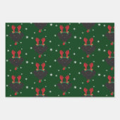 クリスマスサンタブラックラブラドールレトリエバードッグ ラッピングペーパーシート (正面)