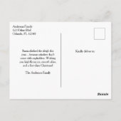 クリスマスサンタブルー二面飛行機&フォトおもしろい ポストカード (裏面)