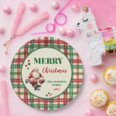 クリスマスサンタプレ市松模様にイドパーティー紙プレート ペーパープレート (パーティー)