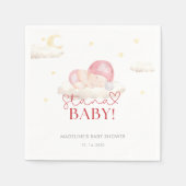 クリスマスサンタベビーガールシャワー スタンダードカクテルナプキン (正面)