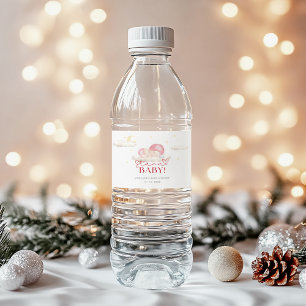 クリスマスサンタベビーガールシャワー ペットボトルラベル