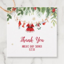 クリスマスサンタベビーガール服ベビーシャワー フェイバータグ