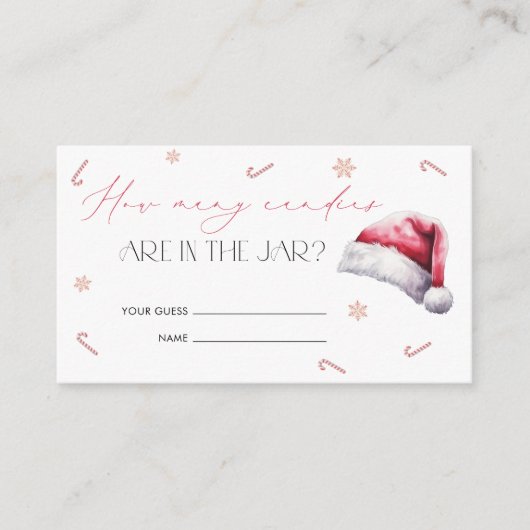 クリスマスサンタベビーキャンディカードの数を推測 エンクロージャーカード (正面)