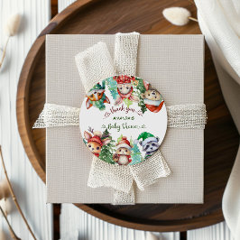 クリスマスサンタベビーシャワーありがとう ラウンドシール