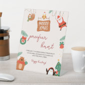 クリスマスサンタベビーシャワーおしゃぶり狩りゲーム 台座サイン (インサイチュ)