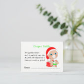 クリスマスサンタベビーシャワーおむつラッフル エンクロージャーカード (スタンド正面)
