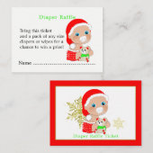 クリスマスサンタベビーシャワーおむつラッフル エンクロージャーカード (正面/裏面)