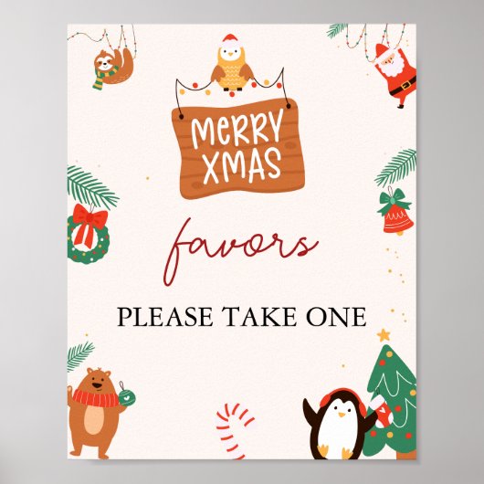 クリスマスサンタベビーシャワーが好意でサインを ポスター (正面)