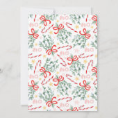 クリスマスサンタベビーシャワーガールレッドピンクかわいい 招待状 (裏面)