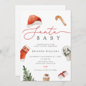 クリスマスサンタベビーシャワークリスマス 招待状 (正面/裏面)
