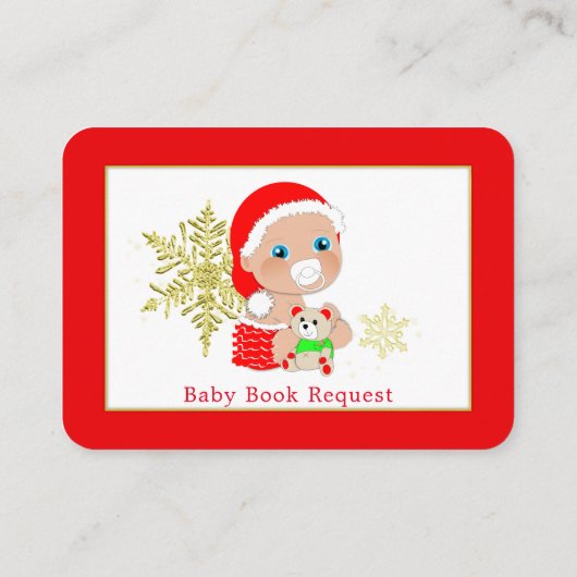 クリスマスサンタベビーシャワーブックリクエストのエンクロージャー エンクロージャーカード (裏面)