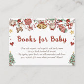 クリスマスサンタベビーシャワーベビー用の本 エンクロージャーカード (正面)