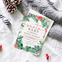 クリスマスサンタベビーシャワー招待状