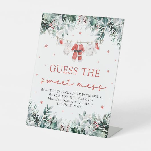 クリスマスサンタベビーシャワー甘い混乱を推測 台座サイン (正面)