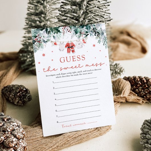 クリスマスサンタベビーシャワー甘い混乱を推測 招待状