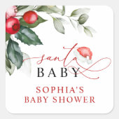 クリスマスサンタベビーシャワー スクエアシール (正面)