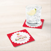 クリスマスサンタベビーシャワー スクエアペーパーコースター (インサイチュ)