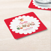 クリスマスサンタベビーシャワー スクエアペーパーコースター (アングル)