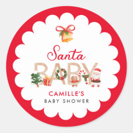 クリスマスサンタベビーシャワー ラウンドシール