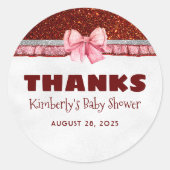 クリスマスサンタベビーシャワ感謝していー ラウンドシール (正面)