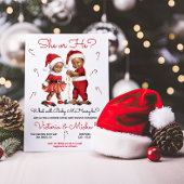 クリスマスサンタベビージェンダーが赤ちゃんシャワーを明かす 招待状