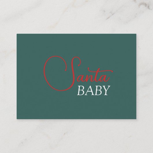 クリスマスサンタベビージェンダーニュートラルベビー本 エンクロージャーカード (裏面)