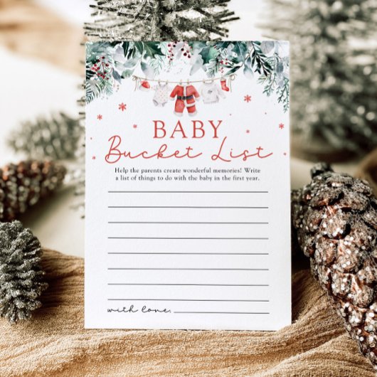 クリスマスサンタベビーバケットリスト赤ちゃんシャワーゲーム 招待状