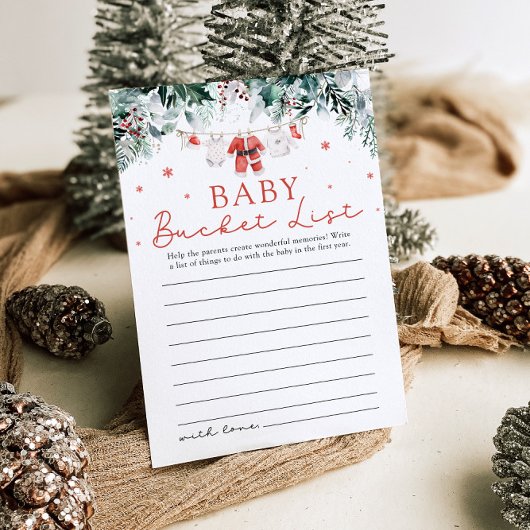 クリスマスサンタベビーバケットリスト赤ちゃんシャワーゲーム 招待状