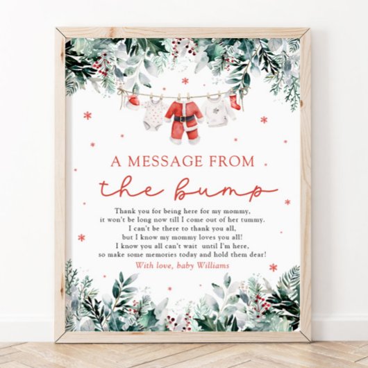 クリスマスサンタベビーバンプサインからのメッセージ ポスター