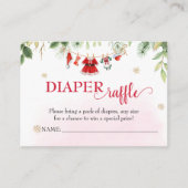 クリスマスサンタベビーフェイスおむつラッフルチケット エンクロージャーカード (正面)