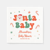 クリスマスサンタベビーベビーシャワー スタンダードカクテルナプキン (正面)