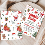 クリスマスサンタベビーベビーシャワー 招待状