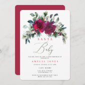 クリスマスサンタベビーボタニカルホリデー招待状 招待状 (正面/裏面)