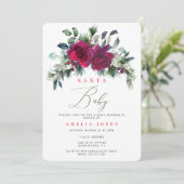 クリスマスサンタベビーボタニカルホリデー招待状 招待状 (スタンド正面)