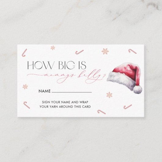 クリスマスサンタベビーママのお腹の大きさ エンクロージャーカード (正面)