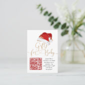 クリスマスサンタベビーレジストリエンクロージャカード 名刺 (スタンド正面)