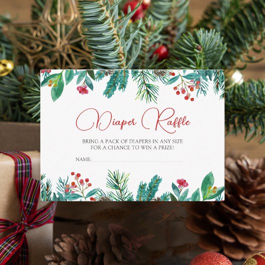 クリスマスサンタベビー性中立おむつラッフル エンクロージャーカード