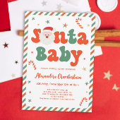 クリスマスサンタベビー男の赤ちゃんシャワー 招待状