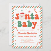 クリスマスサンタベビー男の赤ちゃんシャワー 招待状 (正面)