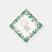 クリスマスサンタベビー男女中立 スタンダードカクテルナプキン (角)