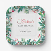 クリスマスサンタベビー男女中立 ペーパープレート (正面)