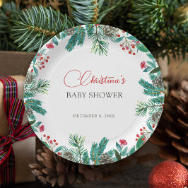 クリスマスサンタベビー男女中立 ペーパープレート