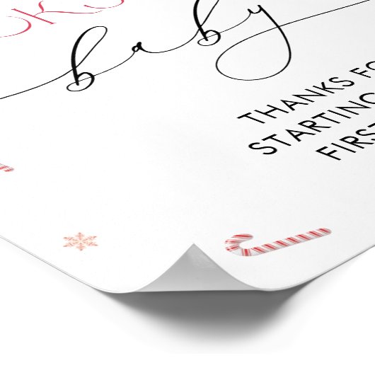 クリスマスサンタベビー赤ちゃんシャワーブックベビー ポスター (角)