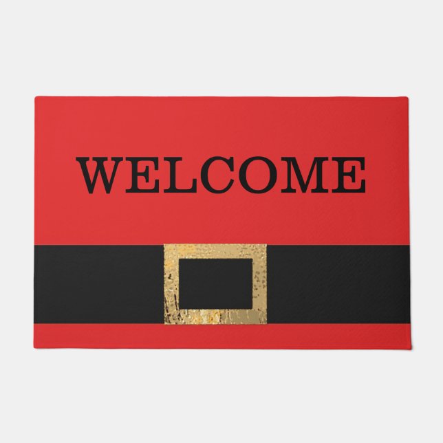 クリスマスサンタベルト様式 ドアマット (正面)