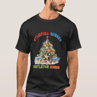 クリスマスサンタホビーチサマーおもしろい7月スターフィス Tシャツ