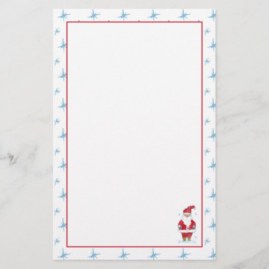 クリスマスサンタホリデイブルースノーフレーク 便箋 (正面)