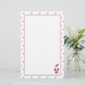 クリスマスサンタホリデイブルースノーフレーク 便箋 (スタンド正面)