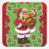 クリスマスサンタホリデーおもしろいシール スクエアシール (正面)