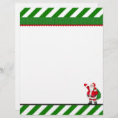 クリスマスサンタホリデーのレターヘッド文房具 (正面/裏面)